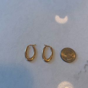 Oval Hoop Earrings in 14k Italian Rose Gold